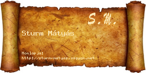 Sturm Mátyás névjegykártya