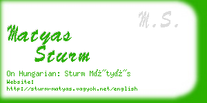 matyas sturm business card